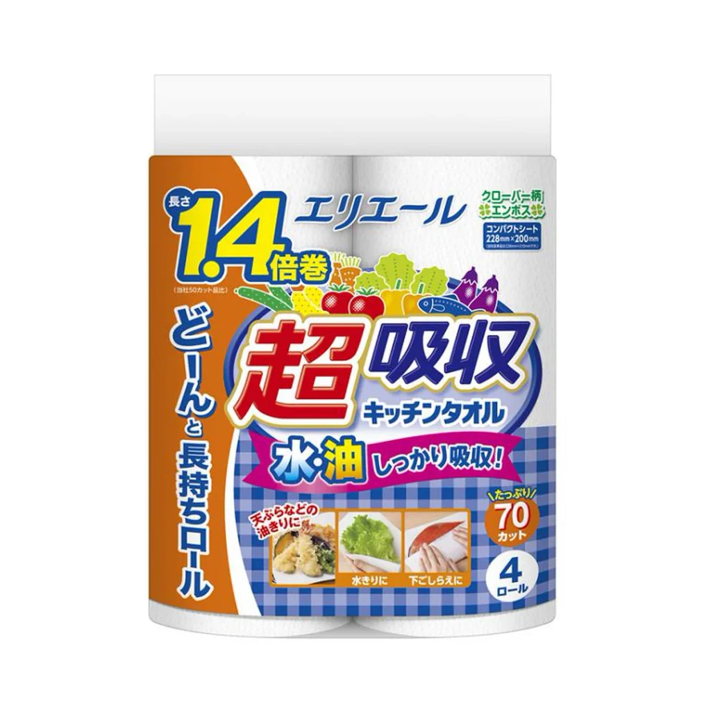 大王 厨房吸油纸 4卷装产品包装图