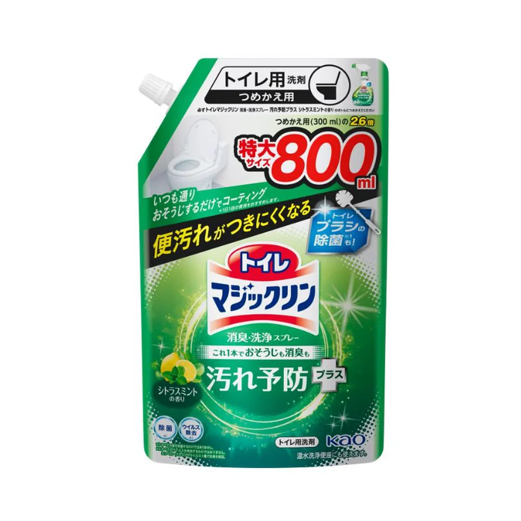 花王马桶清洁喷雾剂替换装柑橘薄荷香800ml产品包装图